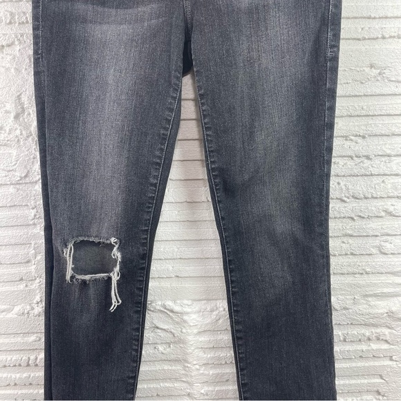 Frame Denim Le Skinny De Jeanne Black Marcy Distressed Chewed Hem Size 26 - Picture 4 of 14